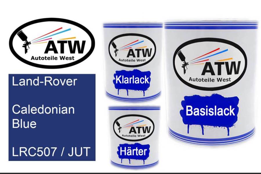 Land-Rover, Caledonian Blue, LRC507 / JUT: 1L Lackdose + 1L Klarlack + 500ml Härter - Set, von ATW Autoteile West.